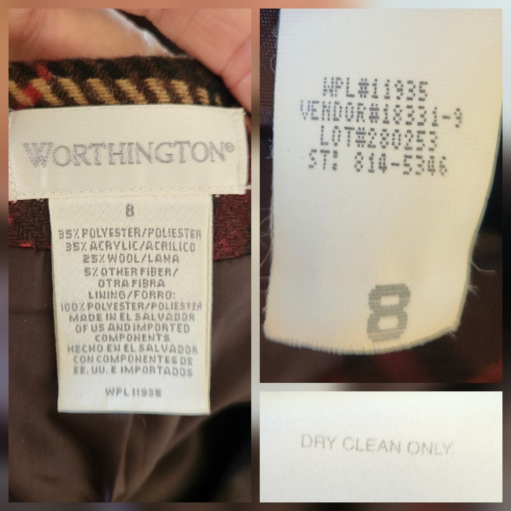 Vintage Worthington Fringed Plaid Flannel Blanket Maxi Skirt 8 Wool Blend Preppy - Picture 10 of 11